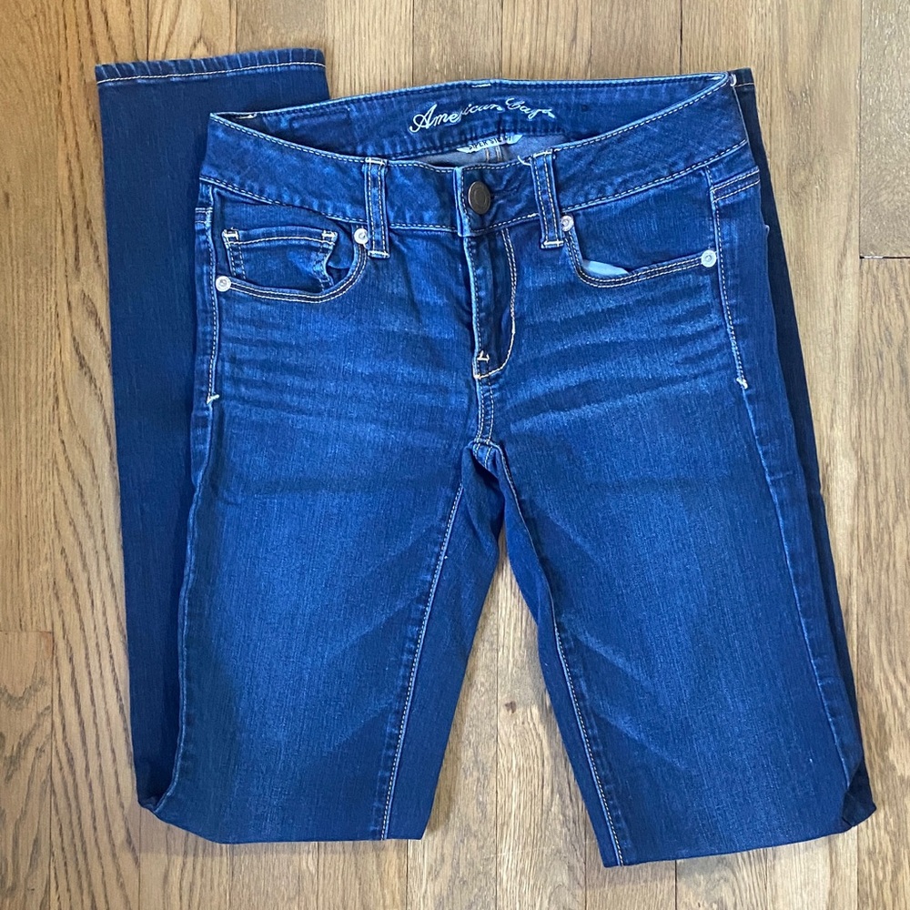 American Eagle Outfitters Women's Dark Blue Skinny Jeans